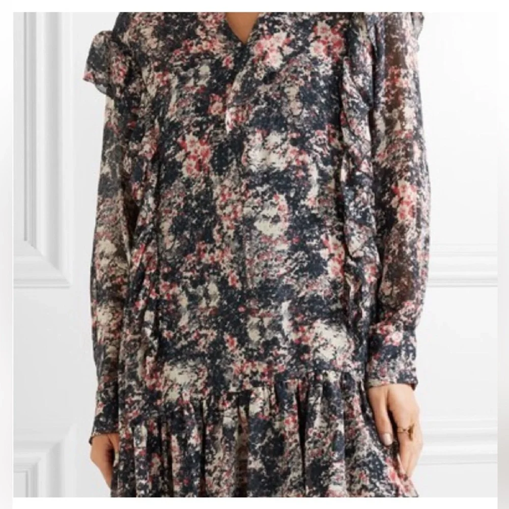 Isabel Marant Jedy floral-print ruffle swing dress size 38 6 perfect condition - Picture 3 of 6